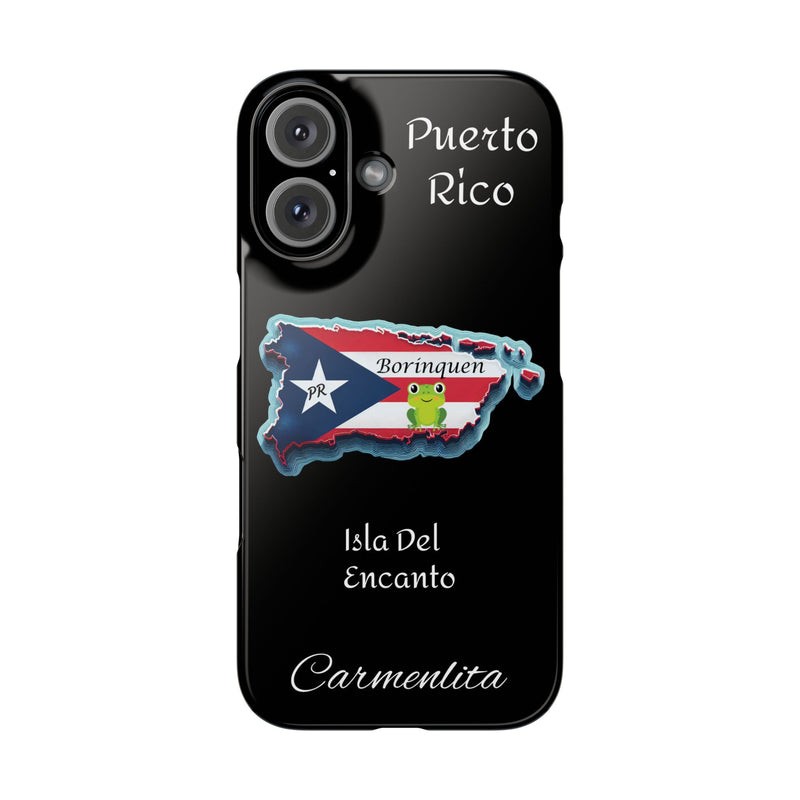 Personalized iPhone Puerto Rican Flag - Black Slim Cases - Rico Flag 🇵🇷🥁  -Weeeepa!, Puertoriquena