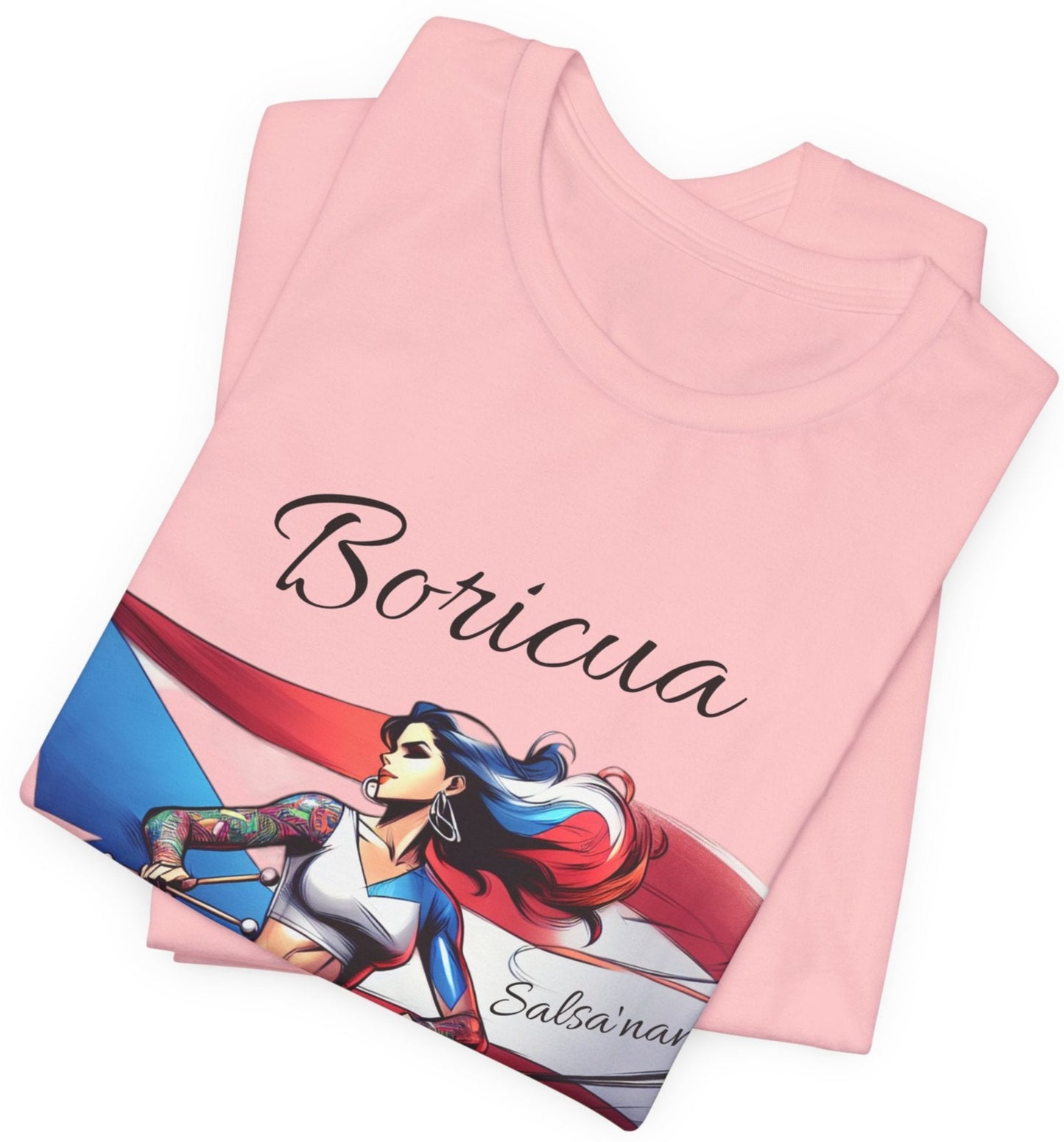 Boricua Puerto Rican Drummer - Puerto Rico Flag - Jersey Short Sleeve Tee, Puertorriqueña - Latina