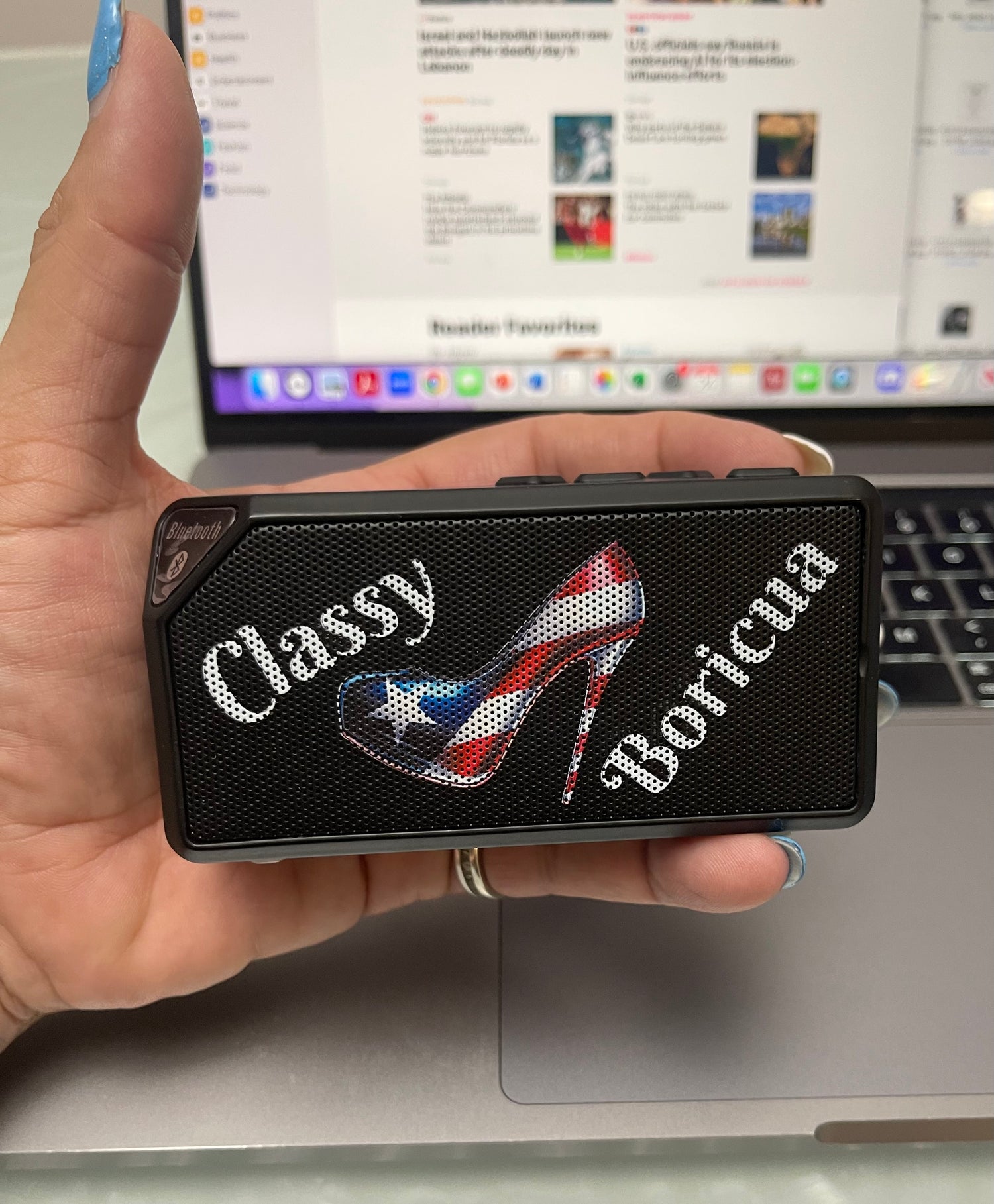 Puerto Rican Flag Classy Boricua Stiletto Jabba Bluetooth Mini Speaker